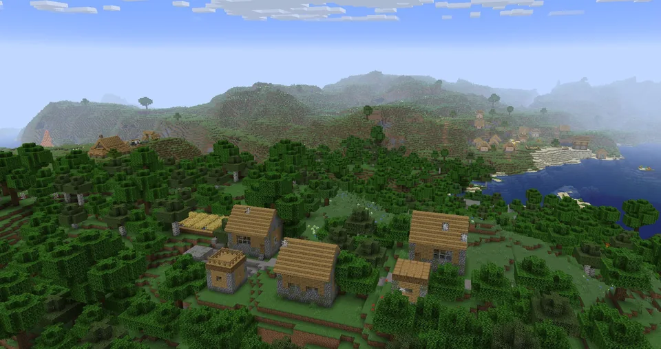 An abandoned, decaying village from the Remnants structure set